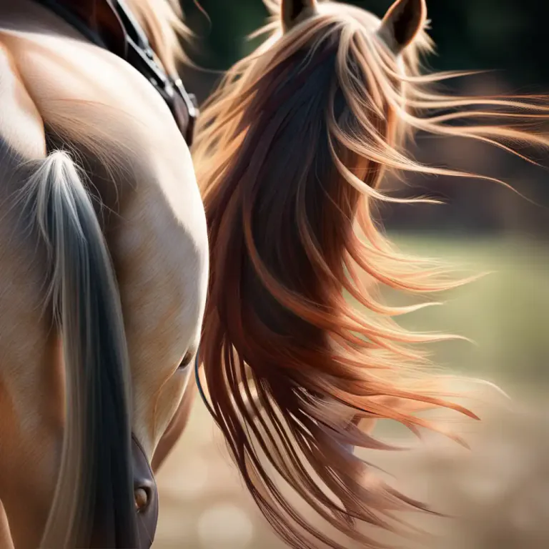 Visual representation of "ponytail" - The tail of a horse or pony.