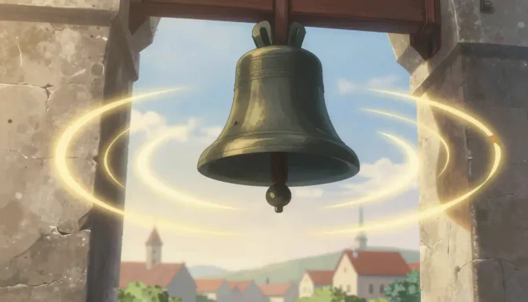 Visual representation of "chime" - A clear ringing sound