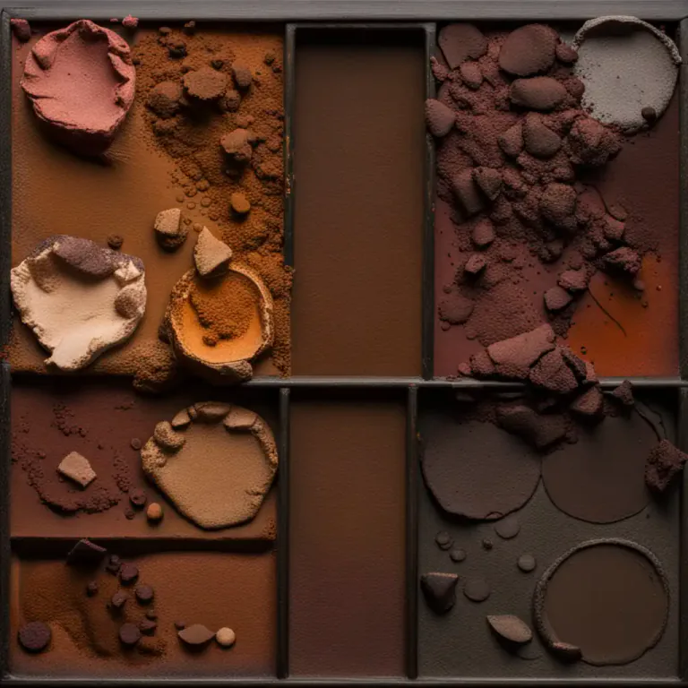 Visual representation of "umber" - Natural brown earth, rich in iron and manganese, used as a pigment.