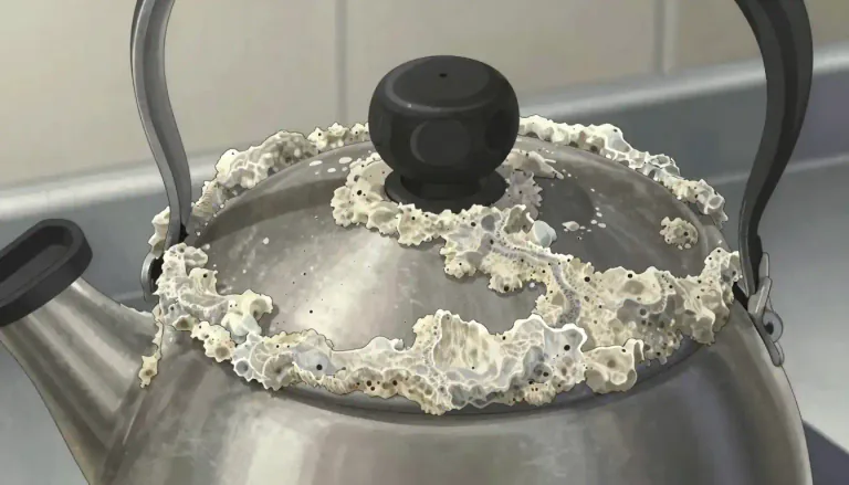 Visual representation of "incrustation" - A layer or coating of material, usually hard, formed on the surface of something else.
