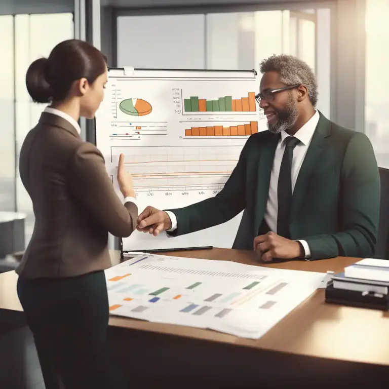 Visual representation of "report to" - To inform or give information to a person in authority about something