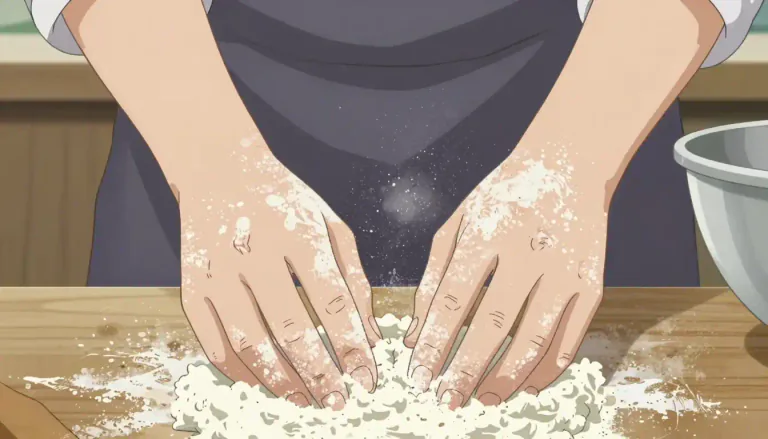 Visual representation of "floury" - Resembling or covered with flour.