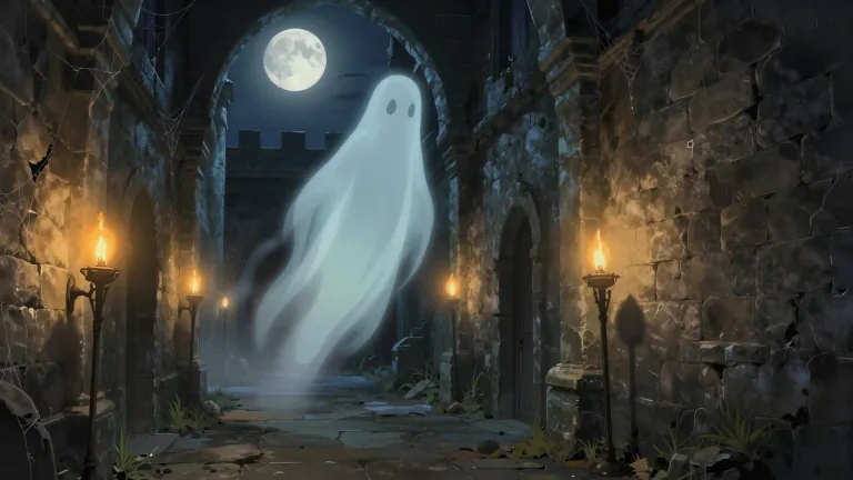 Visual representation of "haunt" - Often visited by a spirit or ghost.