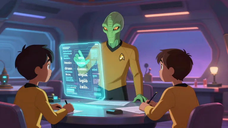 Visual representation of "klingon" - A constructed language created for the Klingon race in Star Trek, which has its own grammar and vocabulary.