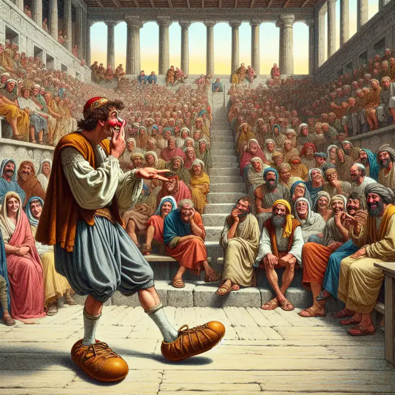 Visual representation of "sock" - A type of theater character in ancient Greece, represented as a foolish or rustic person and wearing soft footwear.