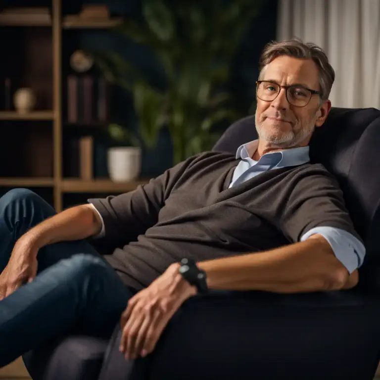 Visual representation of "settle into" - To put oneself into a comfortable position