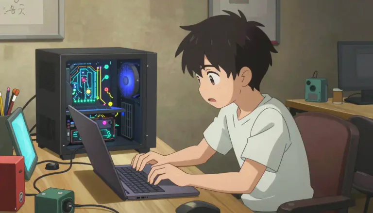 Visual representation of "techie" - A person who is expert in or enthusiastic about technology, especially computing.