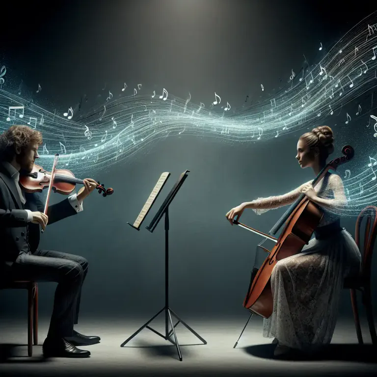 Visual representation of "contra" - Opposing or contrasting, especially in a music setting