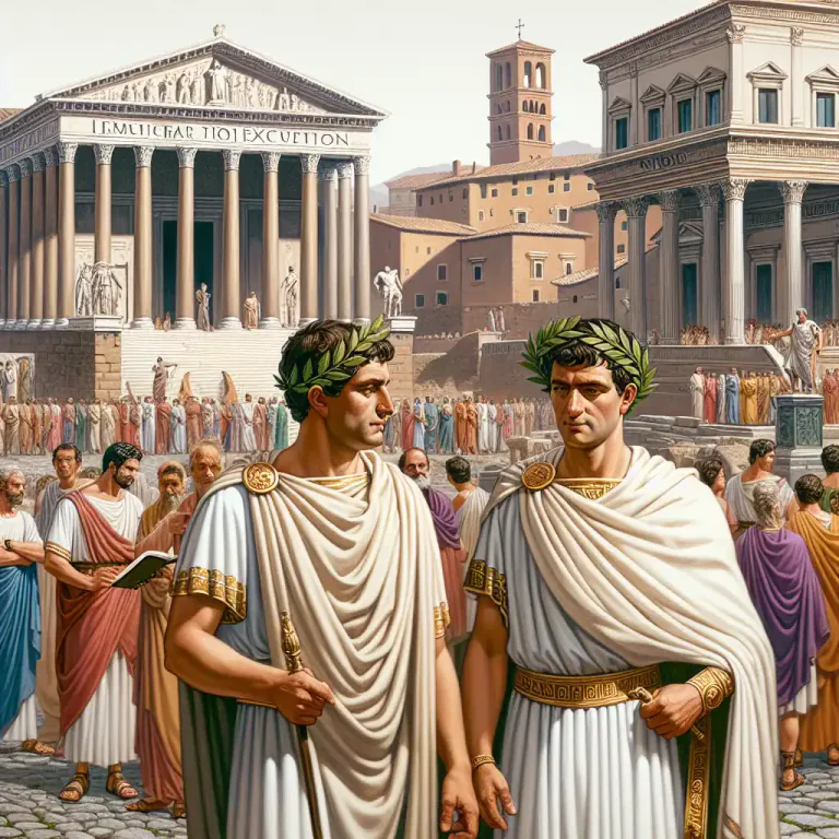 Visual representation of "consul" - In ancient Rome, one of the two annually elected chief magistrates who jointly ruled the republic.