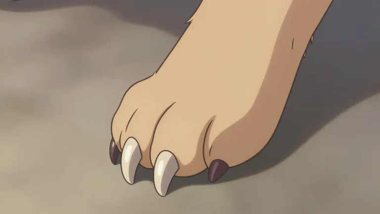 Visual representation of "claw" - A sharp, curved nail on the foot of an animal