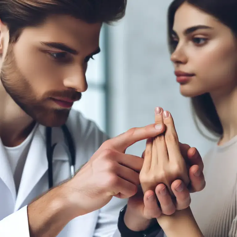 Visual representation of "snuffbox" - A small hollow area at the base of the thumb where a doctor might feel for the pulse.