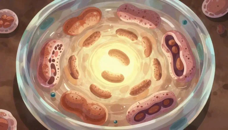 Visual representation of "endoplasm" - In a cell, the inner part that contains different parts needed for the cell to live and perform its roles.