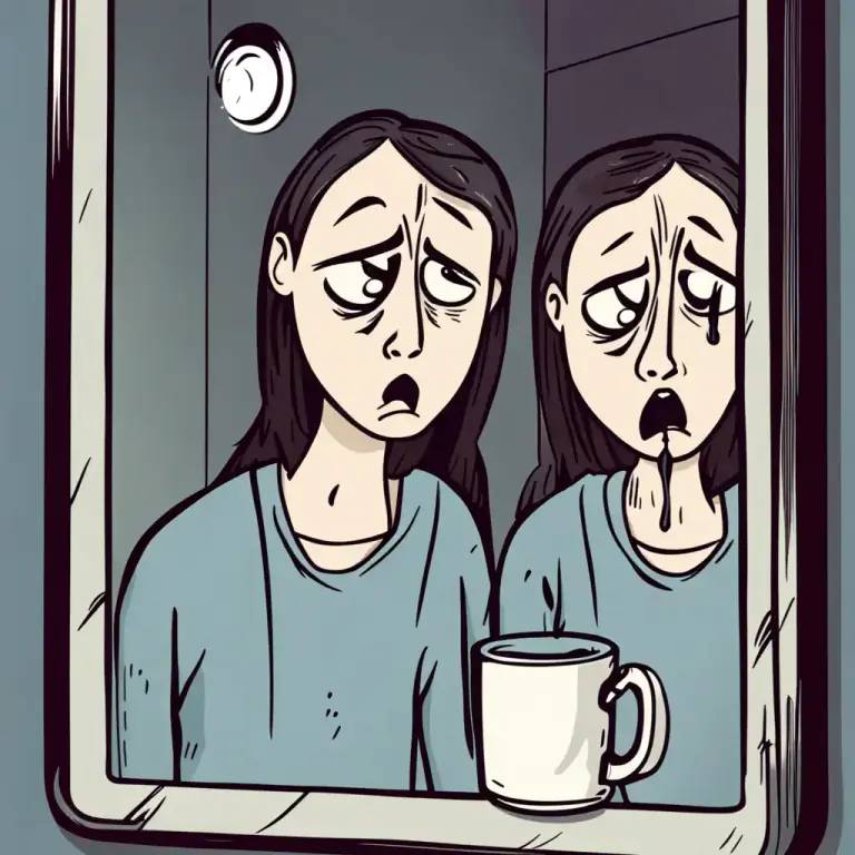 Visual representation of "beat yourself up" - To blame or criticize oneself, usually excessively.