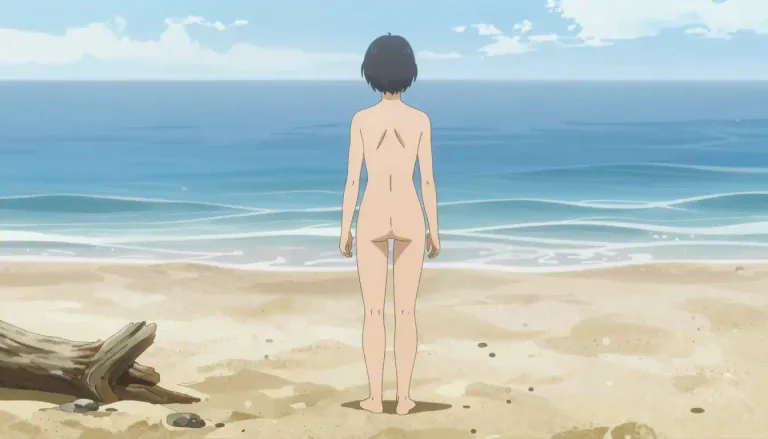Visual representation of "unclothed" - Not wearing or covered by any clothes