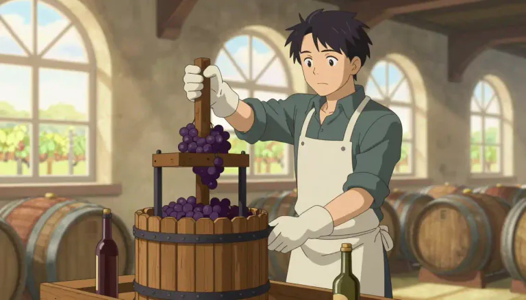 Visual representation of "winemaker" - A person who makes wine or works in the production of wine.