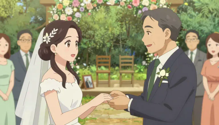 Visual representation of "remarriage" - The act of getting married again after a divorce or the death of a spouse.