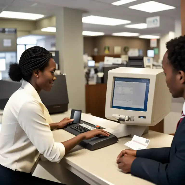 Visual representation of "teller" - A person who works at a bank and whose job is to receive and pay out money