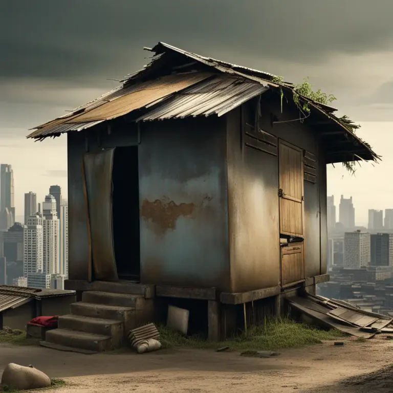 Visual representation of "beggarly" - Very poor or having very little