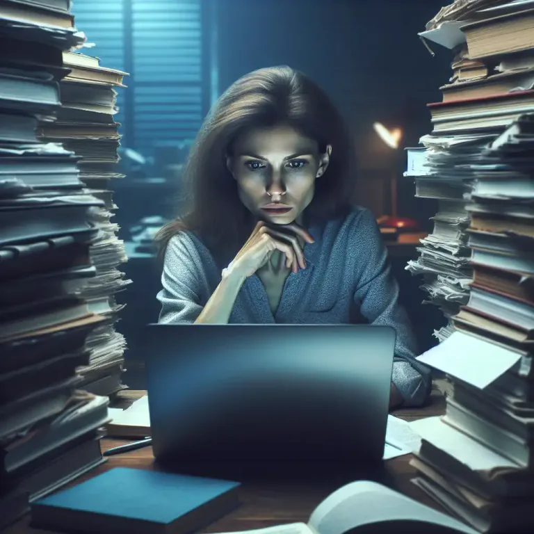 Visual representation of "bury" - To put a lot of effort or concentrate hard on a particular task.