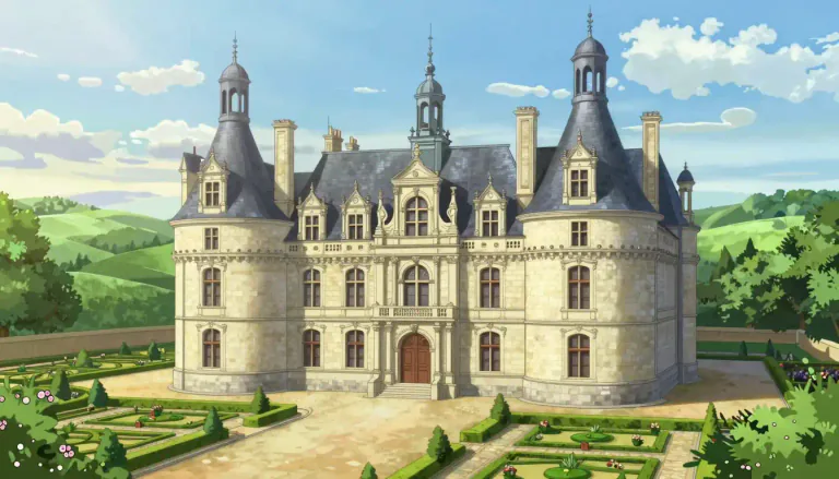 Visual representation of "chateau" - A large French country house or castle