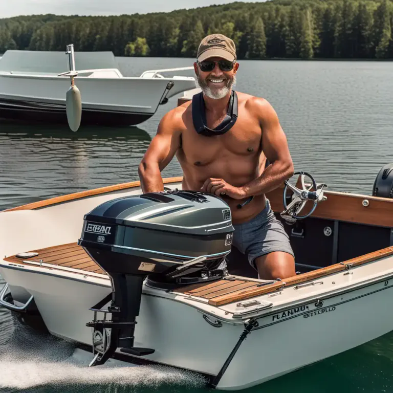 Visual representation of "outboard" - A detachable engine for a boat, mounted on the stern.