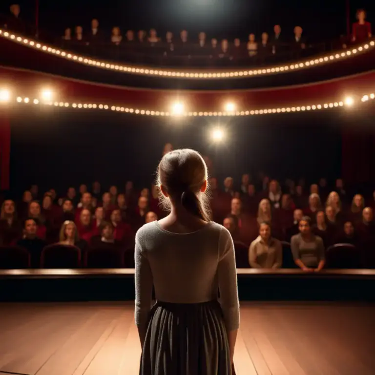Visual representation of "footlights" - The theatre profession or environment. It's often used to represent the world of theatre and performing arts.