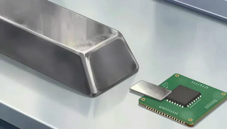Visual representation of "germanium" - Germanium is a chemical element. It is a hard, shiny, gray metal often used in electronics and computer chips.