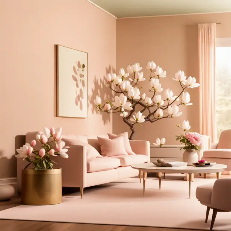 Visual representation of "magnolia" - A light pinkish-cream color, like that of some magnolia flowers.