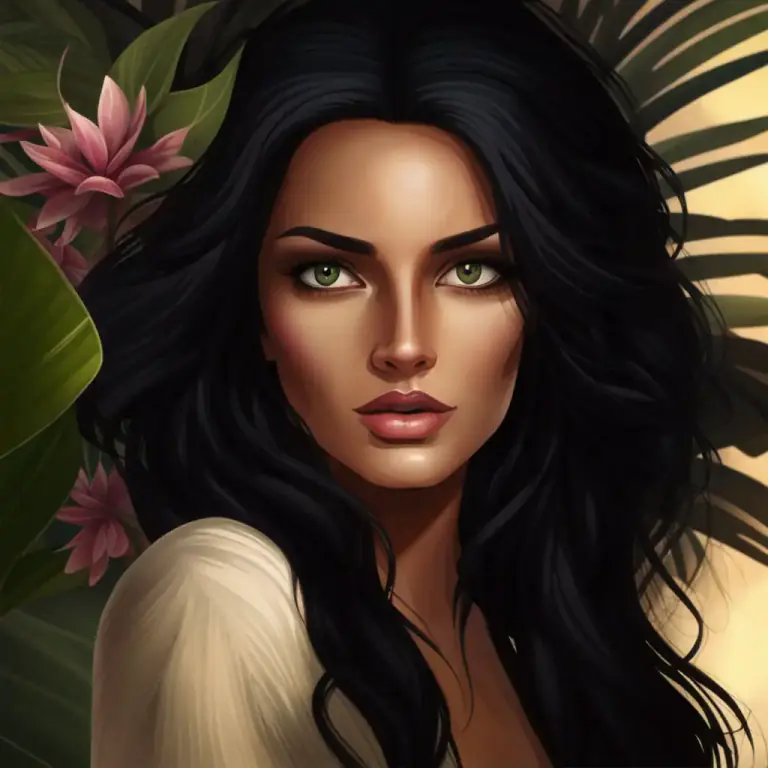 Visual representation of "dusky" - Having skin, hair, or eyes that are dark in color.