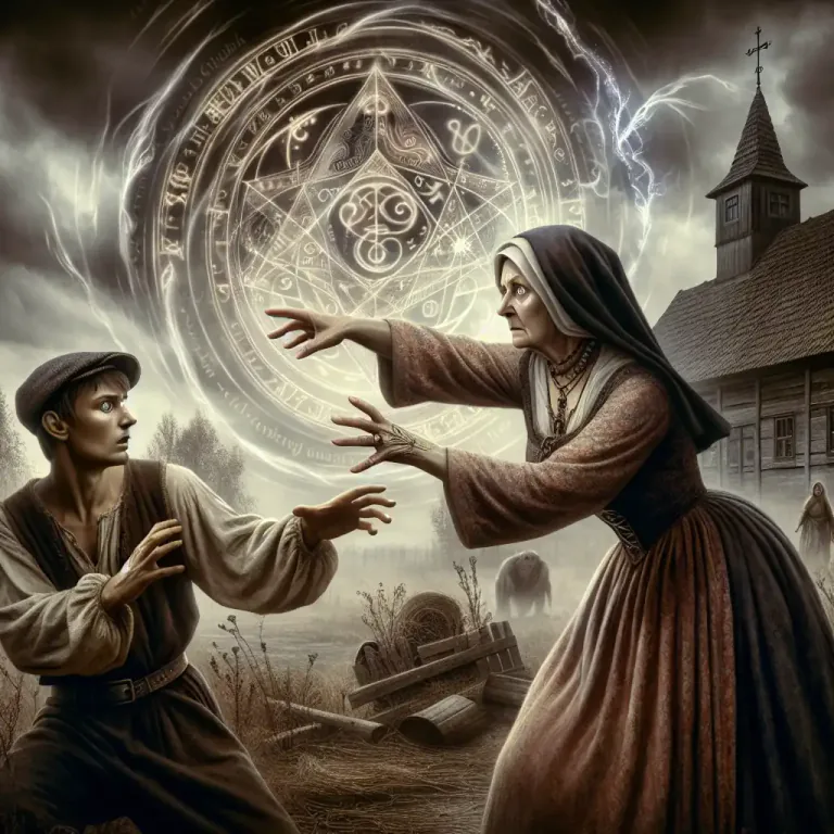 Visual representation of "ban" - A curse that was placed on someone in the past.