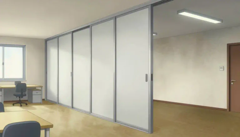 Visual representation of "partition" - A divider in a large space which separates it into smaller areas