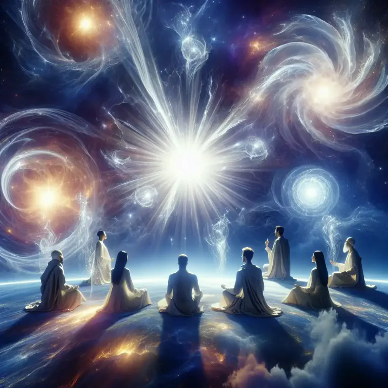 Visual representation of "emanation" - In philosophy or theology, it is the origin of the world or of reality itself.