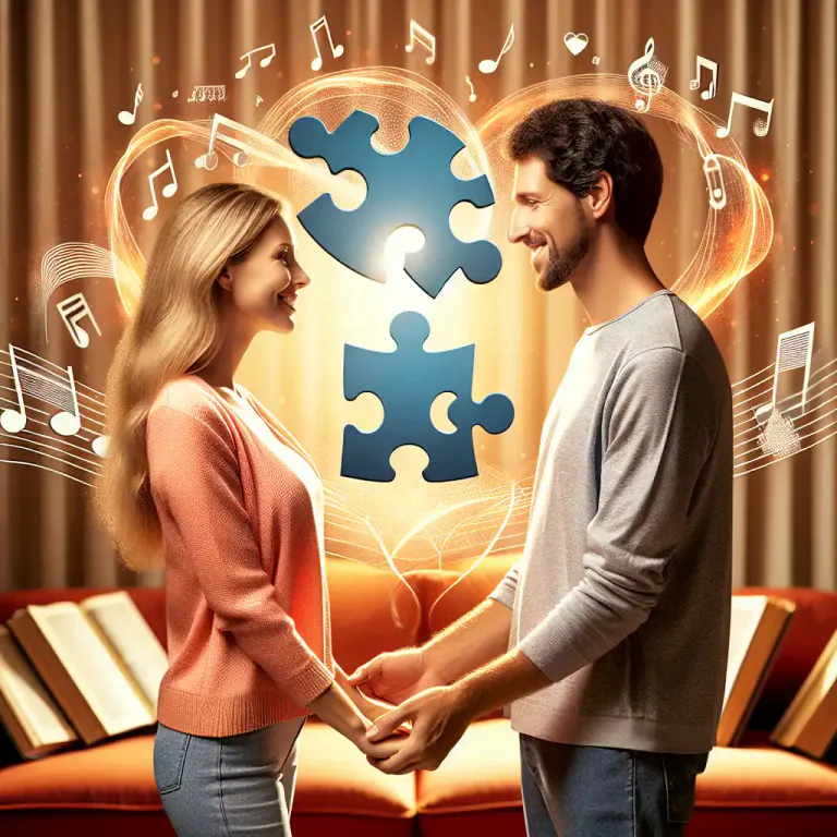 Visual representation of "compatibility" - The harmony in the relationship of a couple, based on their personalities and interests