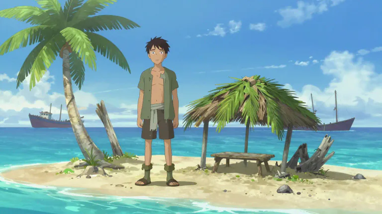Visual representation of "castaway" - A person who is left alone in a place where no people live, for example an uninhabited island.