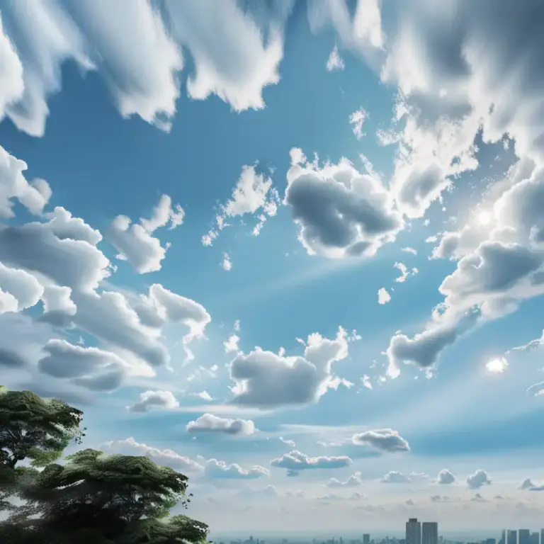Visual representation of "clear up" - To make or become less cloudy, as with the weather or a medical condition.