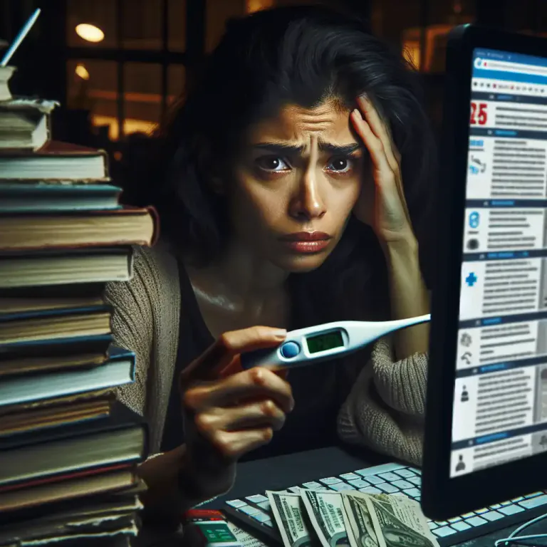 Visual representation of "hypochondriac" - Relating to or experiencing severe anxiety about one's health