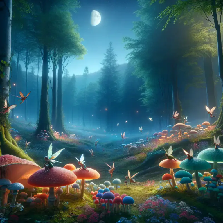 Visual representation of "toadstool" - In fairy tales and myths, a small stool or seat for a fairy or pixie, often drawn as a mushroom.