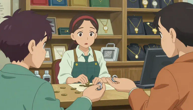 Visual representation of "pawnbroker" - A person who lends money in exchange for personal items if the money is not repaid within a specific time.