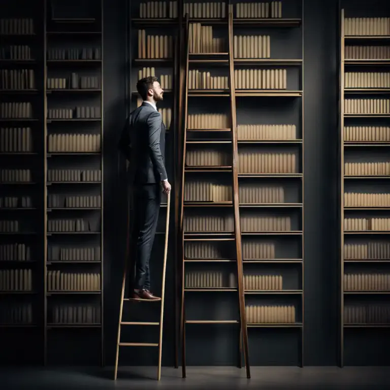 Visual representation of "shelf" - A level in an organization or system that you can reach before achieving the highest level.
