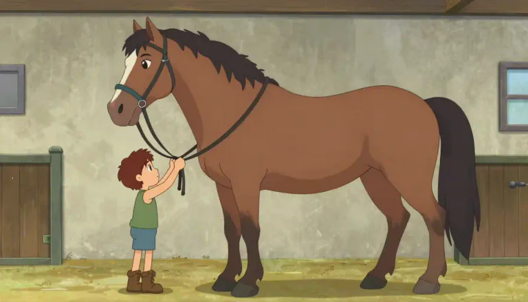 Visual representation of "horse" - A large animal that people ride on or use for carrying heavy things.