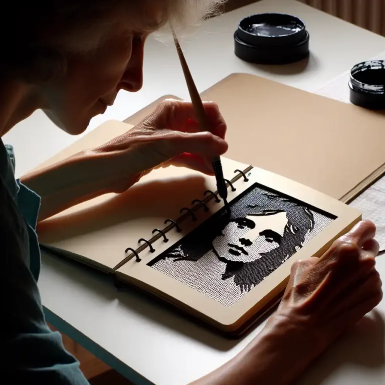 Visual representation of "stencil" - To produce a design or text on a surface by using a stencil.