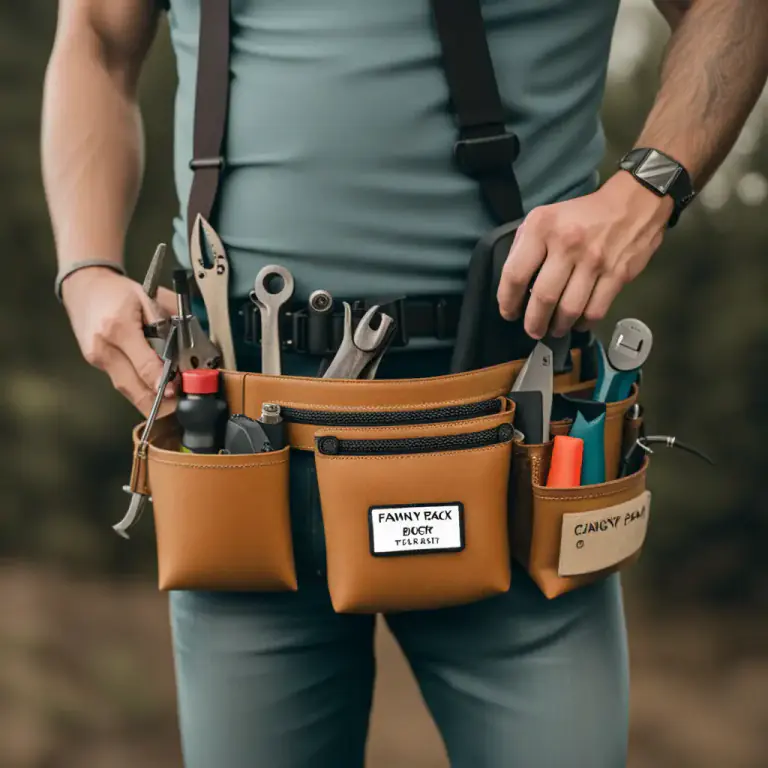 Visual representation of "fanny" - It's a small bag worn around the waist.