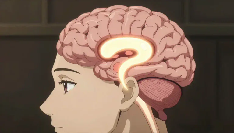 Visual representation of "caudate" - Referring to a part of the brain that is shaped like a tail, involved in various neurological functions.