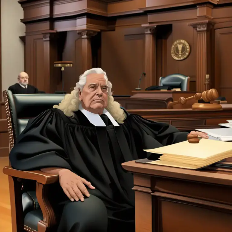Visual representation of "judge" - A person who has the power to make decisions on matters brought before a court of law.