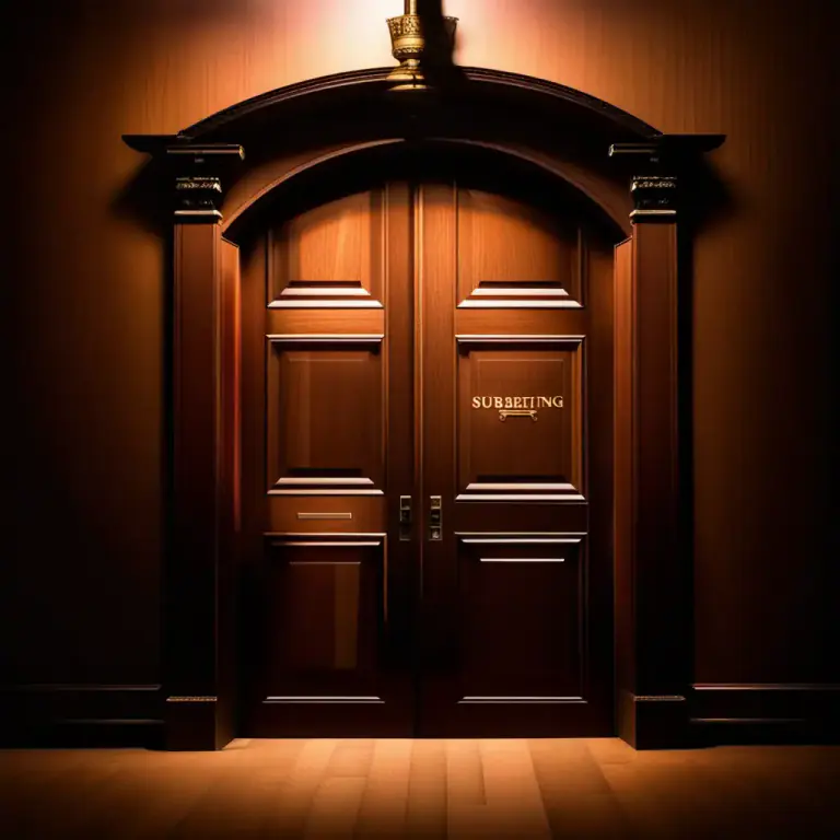 Visual representation of "behind closed doors" - In private, away from the observation of others.