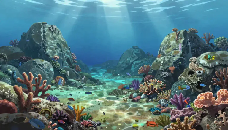 Visual representation of "reef" - A part of the sea where there are rocks or coral under the water.