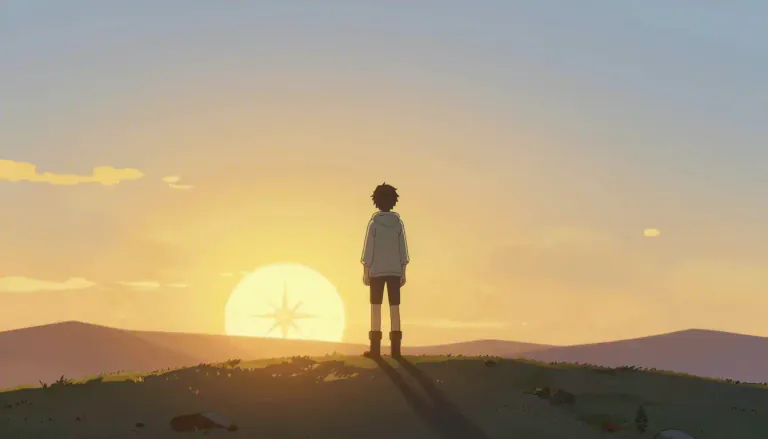 Visual representation of "east" - The direction that you face when you see the sun rise.