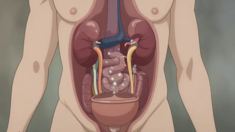 Visual representation of "excretory" - Relating to the process of removing waste from the body