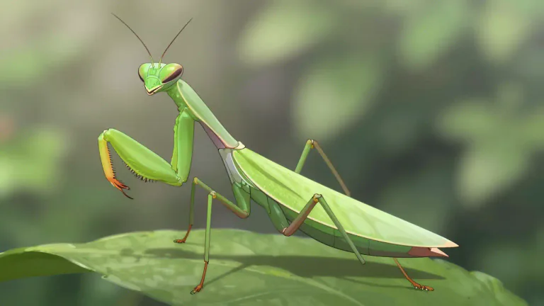 Visual representation of "mantis" - A type of insect that is known for its long front legs that look like they're praying