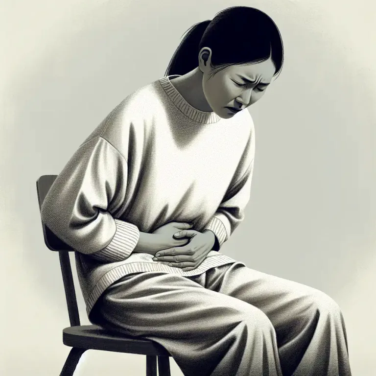 Visual representation of "gripe" - A sharp, abdominal pain